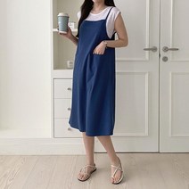다잇템 여자 캐미 큰사이즈 중간 무지 원피스 (8403248)