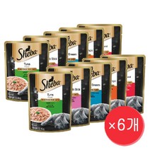 [쉬바] 고양이 습식 주식 캔 파우치 70g x 6개 세트, 상품선택:쉬바 참치와 게맛살 70gx6개 세트, 상세 설명 참조