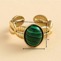자수정 반지 원석 유색 보석 천연석 Vintage Red Natural Stone Rings Gold Plated Stainless Steel for Women Open Adjus
