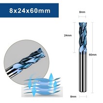 두번째 조각에서 25% 감소. HRC65 카바이드 텅스텐 스틸 밀링 커터 CNC 커팅 툴 엔드밀, 13 8x24xd8x60