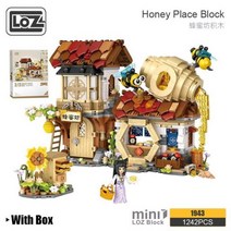 미니어쳐 하우스 DIY미니어처 만들기 Loz 허니 샵 접이식 블록 완구 세부 사항 중국 스트리트 뷰 마을 상점 작은 입자 조립, 1943 with box