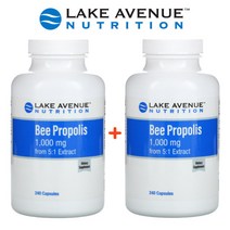 Lake Avenue Nutrition 비 프로폴리스 1000mg Bee Propolis 240캡슐 2팩, 2개