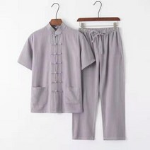 명상복 생활 수련 여성 남자, 없음, Gray Set+4XL