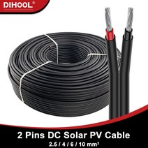 태양광 PVC 절연 전기 연결 케이블 패널 인버터 연장 와이어 2.5mm 4mm 10mm ² 2 핀, 04 10M_04 8 AWG - 10mm2
