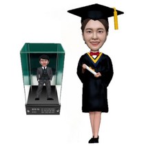 아바타피규어 주문제작 실사 학생 피규어 졸업 졸업패 진학 진학패 트로피 감사 감사패 기념 기념패 축하 축하패 공로 공로패 선물, 2번- 여자 졸업복