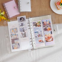 A5 6공 포켓 포토카드 콜렉트북 포카 바인더 속지 포토앨범 인생네컷 스티커북, 6공 타공, 4포켓[양면10매]