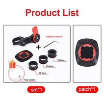 스템마운트 렉마운트 mtb 자전거 스쿠터 오토바이 탐색 자전거 홀더 용 전화 브래킷 xiaomi iphone 보안 잠금 브래킷 용 360 ° 회전 가능, 1 레드 세트 1 패치
