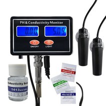 Yieryi PH-2583 PH EC 모니터 온라인 디지털 수질 테스터 멀티 매개 변수 수족관 물고기 탱크 미터 0.00-19.99 ms/cm, [03] EU EC liquid, 03 EU EC liquid