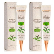 SEAMANTIKA 60-Seconds Mineral Mask 씨맨티카 60 세컨드 미네랄 마스크 팩 바질 잎 추출믈 40ml 2팩