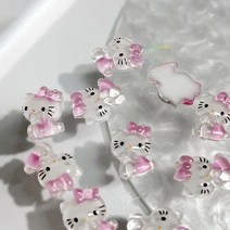 키티 네일 파츠 (3개입) 캐릭터네일 키치네일, 키티 전신 연핑크