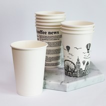 [순수한컵] 10온스 13온스 / 무지 인쇄 / 300개 1000개 / 종이컵 - 1박스, 영문