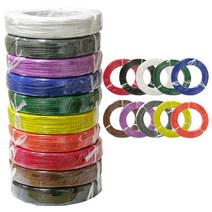 UL1007 AWG22 20M 절단판매/리드와이어/케이블전선/색상선택, BL, 1개