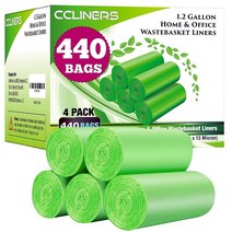 CCLINERS 4.9L(1.2갤런) 소형 욕실 쓰레기 봉투 (440개) Oxo 생분해성 친환경 그린 미니 3.8L(1갤런) EPI(TDPA-완전 분해성 플라스틱 첨가제) 캔 라이, 1.2 Gal Green