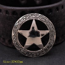 앤틱 황동 웨스턴 새겨진 텍사스 레인저 스타 레더 크래프트 해트 밴드 콘초 1-1/2 인치 스크류 백 10 개