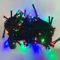 조명1번지 LED 트리전구 100구 / 10조 연장가능 트리장식 검정선, 컬러[4색혼합]-전원코드미포함