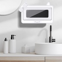 CKLIVING 욕실 핸드폰 방수 거치대 샤워 화장실 스마트폰 360도 터치 회전 플립 아이폰 폴드 무타공, 화이트