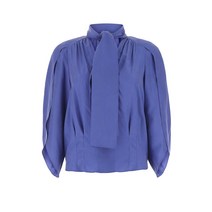 22SS ALBERTA FERRETTI 블루 실크 블라우스 02110118 A0296