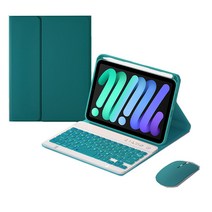 적용 삼성 갤럭시 탭 A7 라이트 8.7 T220 Ipad 미니 4 5 6 한국어 키보드 홀스터 + 마우스, Galaxy Tab A7 Lite 8.7 t220, 짙은 녹색
