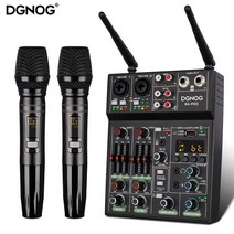 파워드믹서 디제잉장비 기계 ddj 무선 마이크가있는 4 채널 usb 오디오 믹서 가라오케 용 블루투스 rec dj 콘솔 믹싱이있는 스튜디오 사운드 믹서, 없음