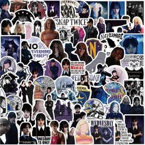 다꾸스티커 다이어리 웬즈데이 빈티지 폰꾸 노트북 방수 인물스티커, 미국드라마 신규 수요 스티커 120매 A+B