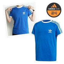 아디다스 키즈 130cm 160cm 주니어 블루 나그랑 반팔티셔츠-ED7791