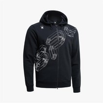 [스파이더 공식 아울렛] 3D 레터 후드 집업 SPFFCNFT302MBLK