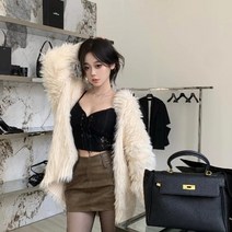 롱 후리스 자켓 플리스 코트 집업 인조 퍼 양털 과 잠바 밍크 뽀글이 점퍼뜨거운 소녀 모조 모피 원피스 모피 여성 겨울 순수한 욕망 스타일 플러시 디자인 감각 틈새 짧은 두꺼운