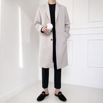 남자 봄 쓰리버튼 데일리 싱글 롱 코트(3color)