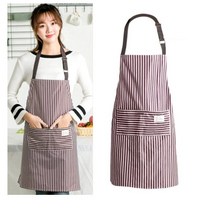 우아한클릭 스트라이프 PVC 방수 앞치마, 스트라이프 방수 앞치마 브라운