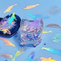 PET 반투명 홀로그램 스티커 고래 다꾸스티커 감성스티커 예쁜스티커 디자인스티커 다이어리스티커, 상세페이지 참조, 상세페이지 참조