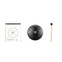 텅드럼 스틸 힐링 악기 명상 음악치료 hluru drum ethereal 리듬 미니 드럼 3 인치 드럼 6 노트 타악기 핸드 팬 드럼, 검은색