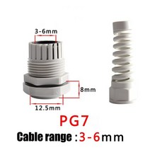 케이블글랜드 5pcs ip68 방수 m12 pg7pg9pg11 케이블 글랜드 커넥터 3.5-6mm 와이어 스레드에 대 한 플라스틱 플렉스 나선형 스트레인 릴리프 프로텍터, pg7white