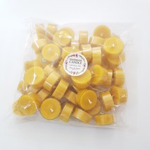 플뢰르드에스더 100% 천연밀랍초 프로폴리스 꿀초 기본형 원형티라이트 캔들 50개입 세트