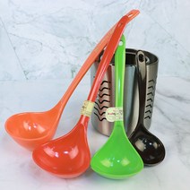 오메가키친 컬러 멜라민 국자 4사이즈 플라스틱 메라민 원색 분식, 01-2) 컬러멜라민국자-중(270127)