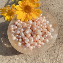 콩자갈 바닥 자갈돌 조경돌 구멍 없는 진짜 천연 담수 양식 화이트 진주 가닥 진주 자갈, 50 그램