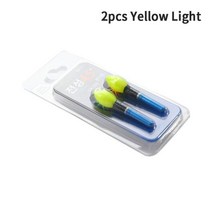 해루질 LED 낚시 라이트 스틱 야간 플로트 액세서리 배터리 작동 2 개, 03 Yellow