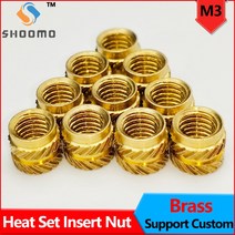 Knurled 황동 Embedment 너트 M3 스레드 열 세트 삽입 IUB IUC 인쇄 3D 프린터 액세서리 부품 지원 사용자, 03 M3 x OD4.2 x H3.8