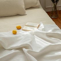 보송보송 면 60수 피그먼트 줄누빔 이불 겸 패드, 화이트