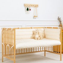 마롤로뜨 아기 침대 범퍼 가드 유아 신생아 어린이 매트리스 쿠션, 아이보리