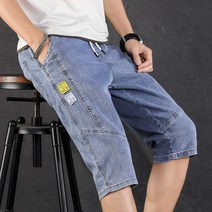 cisanny 남성용 여름 일상복 카고포켓 스판 밴딩 7부 트레이닝 반바지 S~4XL