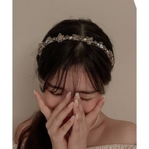 Clear Diamond Cubic 웨딩블링 큐빅 머리띠 헤어밴드