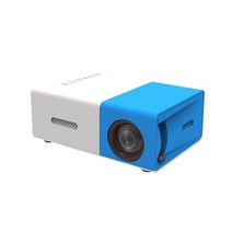 빔프로젝터 미니 핸드폰연결 Yg300 pro led 미니 프로젝터는 1080p hdmi 호환 usb 오디오 휴대용 홈 미디어 비디오 플레이어 홈 led 프로젝터를 지원합니다., 파란색 흰색, 미국 플러그
