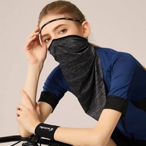 여름 자전거마스크 쿨링 자외선 차단 라이딩 바이크 골프 등산 낚시 운동 냉감 햇빛가리개 블랙 화이트 차콜 다크그레이, 리얼썬블록/블랙