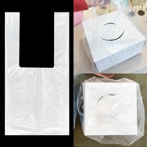 [소행섬] 무지 PE 케이크 쇼핑백 3호, 500매입, 투명