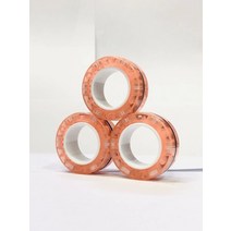 스트레스안화 안정 링 피젯 큐브 핑거 손가락 마그네틱 다채로운 장난감 세트 3 개 성인 자석 스피너 스트레스 불안 완화 치료, [14] Fluorescent Orange