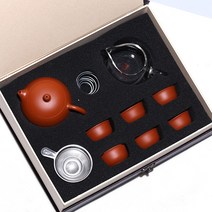 명품 자사호 중국 자사차호 다기 고급 차호 주전자 이싱 보라색 점토 수제 작은 단일 차, 냄비 1 개와 컵 6 개 세트, 1개