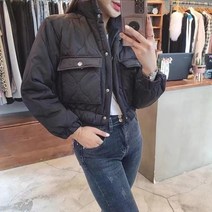 패딩 코트 여한판 겨울 하프 코트 상의