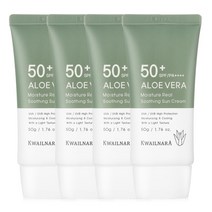 과일나라 알로에 모이스처 선크림 50ml x 4개 SPF50+ PA++++ 논나노 무기자차, 1
