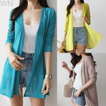 WEINI375번여름가디건 린넨새로본40Y롱 기본하프가디건