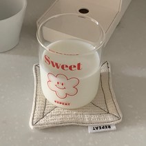 슬아하임 귀여운 와플 패브릭 면 찻잔 캔들 커피잔 컵코스터 컵받침대 티코스터 소품